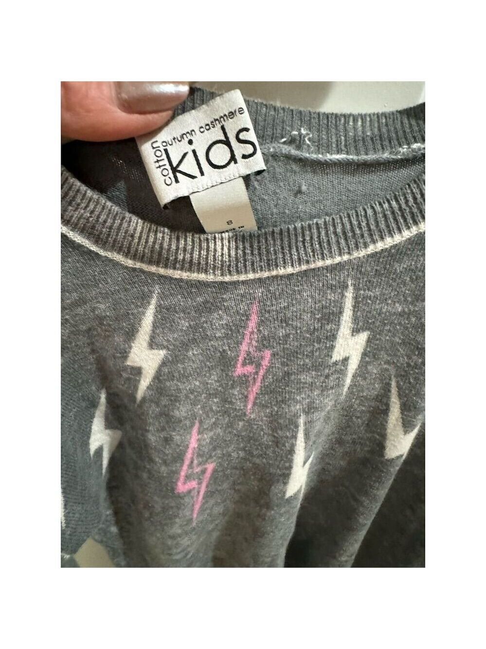 Girls Autumn Cashmere Lightning Bolt Sweater Size 8 - Picture 2 of 3
